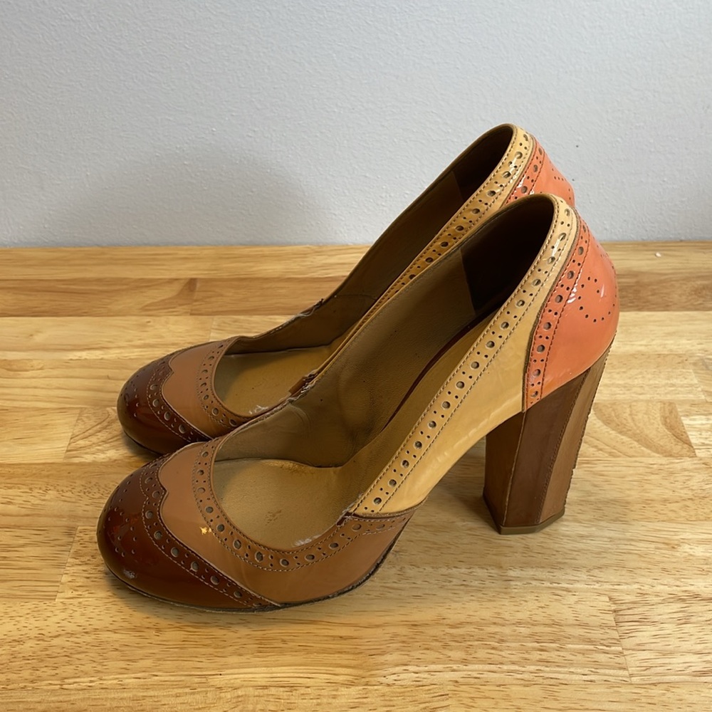 Miu Miu Patchwork Patent Leather Block Heels - image 5